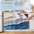 thumbnail image 5 of Blue Ombre Sink Skirt 10"W x 11"L, Dustproof Under Sink Curtain Skirt for Bathroom Kitchen, Modern Wave Abstract Art Adhesive Short Vanity Curtains Cover for Laundry Room Closet Shoe Rack, 5 of 8