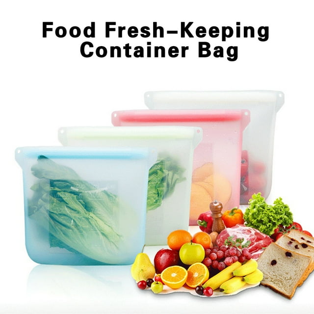 YAOMOBB Contenant de Rangement pour Aliments Sacs de Conservation des Aliments en Silicone Réutilisables Auto-Étanches Étanches pour Gadget de Cuisine