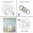 thumbnail image 4 of Easter Bunny Tail Shower Curtain, Waterproof Shower Curtains for Bathroom, Colorful Easter Eggs Teal Wooden Leaves Washable Fabric Bathtub Curtain Set Bath Decor with 12 Hooks Extra Long 72"x96", 4 of 8