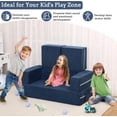 thumbnail image 6 of 3Pcs Modular Kids Play Couch, Toddler Convertible Foam Sofa with Removable Suede Cover for Playroom, Bedroom Furniture, Lake Blue, 6 of 8