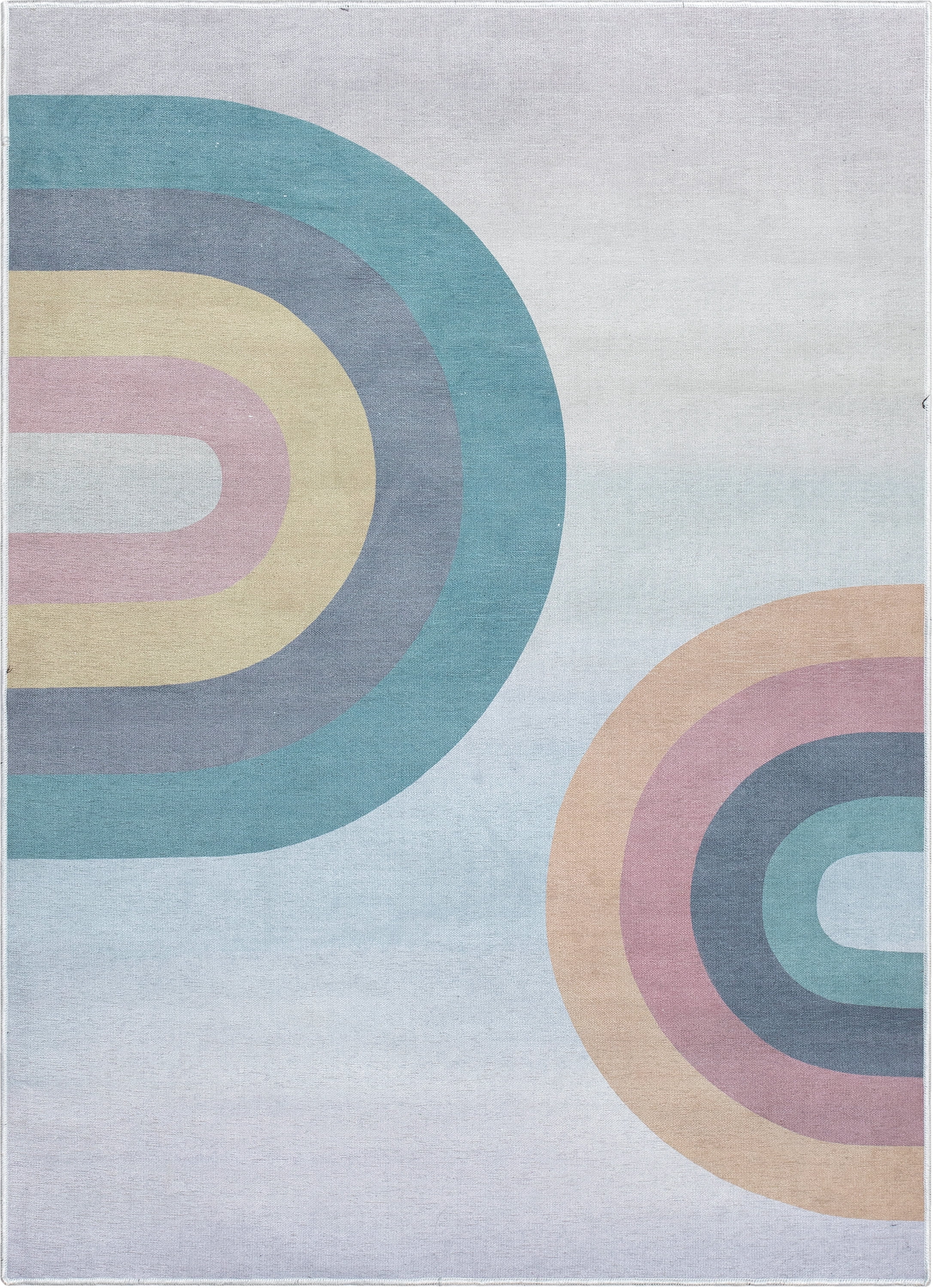 Well Woven Kids Rugs Kaleidoscope Rainbow Modern Multi Color Printed Distressed Machine Washable 3'3" x 5' Area Rug
