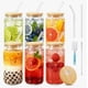 thumbnail image 1 of Set De 6 Vasos Lata Vidrio 16oz Con Tapas Bambú Popote, 1 of 4