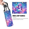 thumbnail image 2 of ALAZA Cartoon Unicorn Rainbow Stars Water Bottle Insulated Flask Stainless Steel Straw Lid 20 oz, 2 of 6