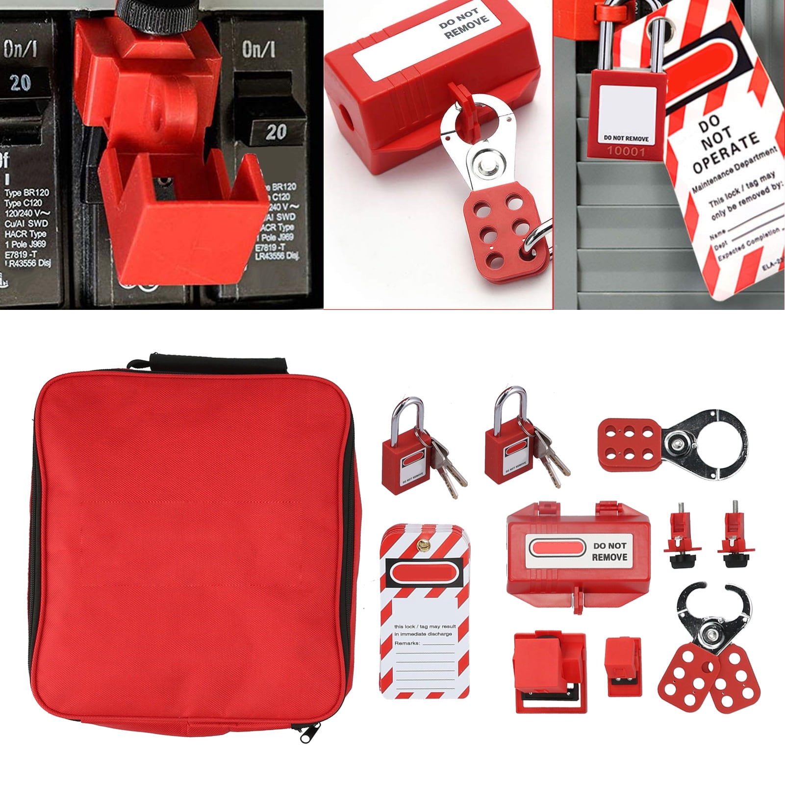 Tebru Lockout Tagout Kit,Breaker Locking Device,Electrical Lockout