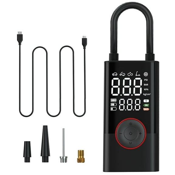 AmzDoer Tire Inflator Portable Air Compressor,150PSI Cordless Electric with Car LED Light, Mini Tire Pump for Bike, Motorcycle, Ball