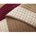 thumbnail image 6 of DaDa Bedding Crisp Flannel Warm Tones Cotton Velveteen Patchwork Bedspread Set (JHW-955), 6 of 6