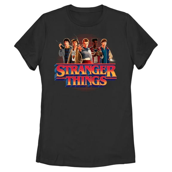 Netflix Women's Stranger Things Retro Friend Group Main Logo T Shirt
