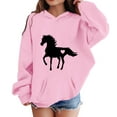 thumbnail image 3 of Tiijoy Toddler Girls Horse Graphic Hoodie Loose Hooded Sweatshirt Top, Sizes 4-5T, 3 of 3