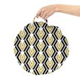 thumbnail image 2 of Abstract Round Floor Cushion with Handle, Contemporary Geometric Pattern with Rhombuses, Decorative Pillow for Living Room & Dorms, 18" Round, Blue Grey Multicolor, by Ambesonne, 2 of 4
