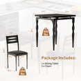 thumbnail image 2 of 1002|compact 3-piece dining set - negra mesa con spiral legs & 2 sillas, ideal para para small spaces, kitchen, o apartment living, 2 of 8
