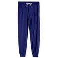 thumbnail image 6 of WTOBBY Men's Casual Drawstring Cuffed Pants with Pockets, Soft Home Sleepwear Lounge Pajama Bottoms for Relaxation, Comfortable Fit,Navy XL, 6 of 8