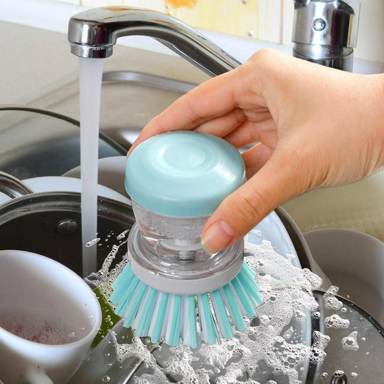 Tohuu Dish Brush with Soap Dispenser Soap Dispensing Palm Brush Small Dish  Brush with Soap Dispenser for Dishes Pot Pan Kitchen Sink Scrubbing honest  