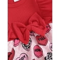 thumbnail image 6 of Infant Baby Girl Valentines Day 2Pcs Spring Outfits Ruffle Long Sleeve Romper Dress with Headband Set, 6 of 8