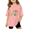 thumbnail image 1 of Girls Tops Tees & Shirts Casual Short Sleeve Round Neck Graphic Print Tee for Everyday Use School Outdoor Spring Summer Fall Activities, 1 of 5