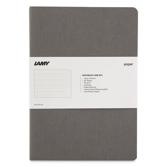 Lamy Booklets - Grey, 21 cm x 14.5 cm, Pkg of 3
