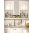 thumbnail image 5 of Beige Western Farmhouse 2 Panel Kitchen Curtains for Small Windows, Vintage Cowboys Cactus Bathroom Tier Curtain, Short Window Treatment for Bedroom/Living Room 55"x36", 5 of 6