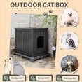thumbnail image 3 of Cat Litter Box Enclosure, Hidden Litter Box with Openable Front Door, Outdoor Cat House Weatherproof, Side Table, Easy to Clean and Assembly, Dark Black.Product promotion event, 3 of 6