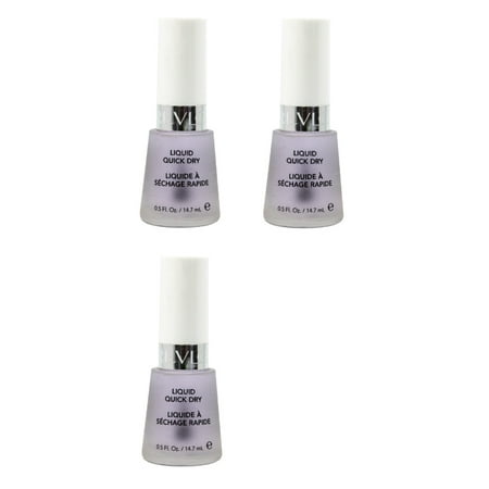 0.5 Ounce Glitter - Revlon Liquid Quick Dry, 0.5 Ounce (3 Pack) + Scunci Black Roller Pins, 18 Pcs