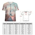 thumbnail image 2 of Blossoming Paris Eiffel Tower T Shirts Basic T-Shirt Short Sleeve Ladies Tee Shirt Summer Graphic Clothing, 2 of 6