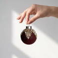 thumbnail image 2 of 2026 Christmas Indoor Home Decor Red Flocked Christmas Balls Ornaments 9Pcs Christmas Tree Decorations Balls With Gold Glitter Shatterproof Xmas Hanging Baubles For Holiday Wedding Party, 2 of 5