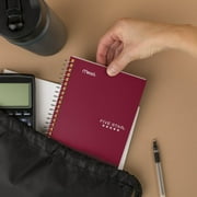 Five Star Personal College Ruled Notebook, 4.5 x 7, Burgundy Red, Poly, Spiral, 80 Sheets
