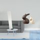 thumbnail image 2 of Pantalla De Lámpara De Pie De Papel Para Sala De Estar Con Estatua De Cerámica, Juego De Decoración De Conejito De Porcelana Para Gabinete De Pascua, Lámpara De Pie De Jardín, Cubierta De, 2 of 8