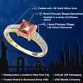 thumbnail image 2 of Gem Stone King 14K Yellow Gold Ecstasy Mystic Topaz and White Lab Grown Diamond Engagement Ring for Women | 1.80 Cttw | Princess 6MM | Gemstone November Birthstone | Size 6, 2 of 6