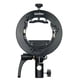 thumbnail image 1 of Soporte portátil Godox S2 con montura Bowens, compatible con flashes de cabeza redonda V1, series V860II, TT350, y flashes externos AD400Pro, AD200Pro, y accesorios con montura Bowens. Ideal para, 1 of 6