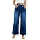 thumbnail image 1 of Pantalones Vaqueros Anchos de Talla Grande para Mujer, Cintura Alta, Adelgazantes, con Múltiples Bolsillos, Rectos, Holgados e Informales. Azul Oscuro M, 1 of 9