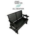 thumbnail image 6 of Innovaze 2-Seat Wooden Patio Glider with Cup Holder, Weather Resistant, Black, 6 of 10