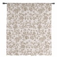 thumbnail image 2 of Farmhouse Khaki Semi Sheer Curtains Drapes for Living Room, Bedroom, French Doors Window 54 Inches Long, Vintage Flower Leaf Botanical Plant Rod Pocket Chiffon Curtain Drapery Voile Draperies Panel, 2 of 6