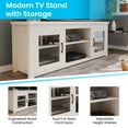 thumbnail image 6 of BizChair Classic TV Stand up to 80" TVs - Modern White Wash Finish with Full Glass Doors - 65" Engineered Wood Frame - 3 Shelves, 6 of 15