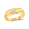 thumbnail image 3 of FB Jewels 10kt Yellow Gold His Hers Round Diamond Cluster Matching Wedding Set 1/6 Cttw Size 8, 3 of 3