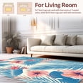 thumbnail image 2 of ODIKA 4'x6' Machine Washable Non-Slip Area Rug, Exotic Blossom Geometric High Traffic Rug, Blue, 19472, 2 of 7