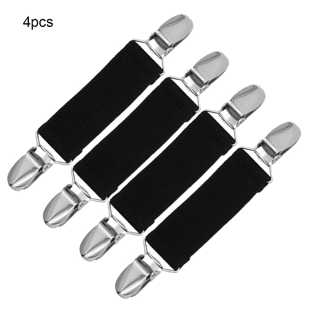 4 Pieces Elastic Mitten Clips Stainless Steel Glove Adjustable Clips for Kids Adults 