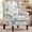 Blue Flower, variant on Peispie Modern Accent Chair with Retro Wood Legs, Comfy Upholstered Floral Design Single Sofa Chair, Floral Bird