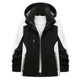 thumbnail image 2 of Yusimy Women's Workwear Jacket Color Block Detachable 3-in-1 Parka Zippered Hooded Outdoor Windbreaker Casual Long Sleeve, 2 of 3