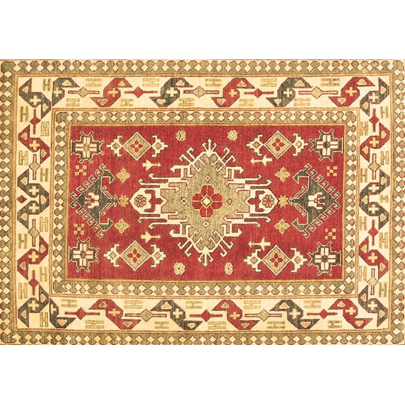 Ahgly Company Indoor Rectangle Geometric Brown Traditional Area Rugs, 2' x 5'