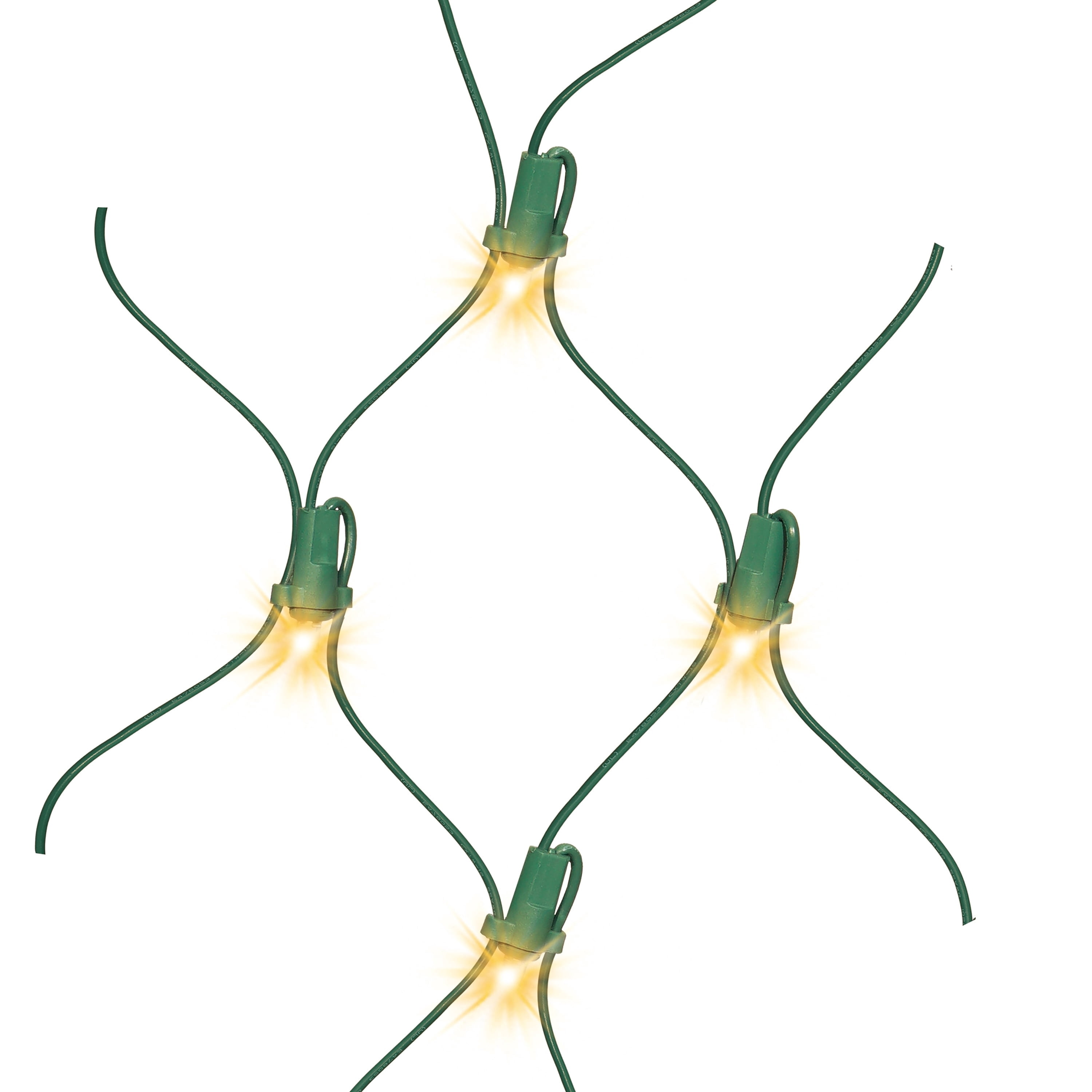 Indoor/Outdoor 150-Count LED Ribbon Christmas Net Lights, Warm White, Green Wire, 7.5' x 8", by Holiday Time