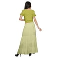 thumbnail image 4 of Moomaya Printed Rayon Cold Shoulder Crop Top And Skirt Ethnic Set For Women, 4 of 6