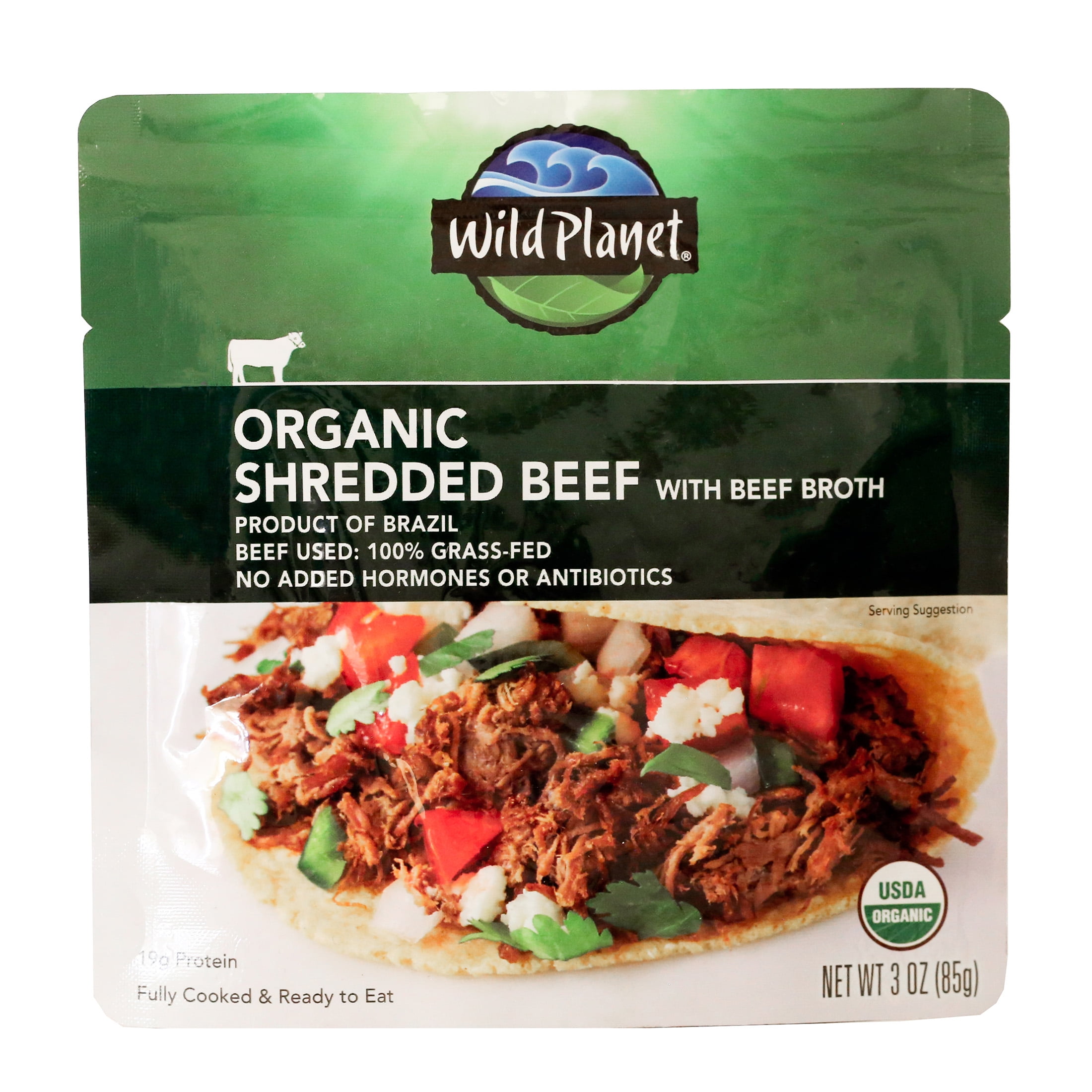 Wild Planet Organic Shredded Beef, 100% Grass-Fed, 3 oz Pouch