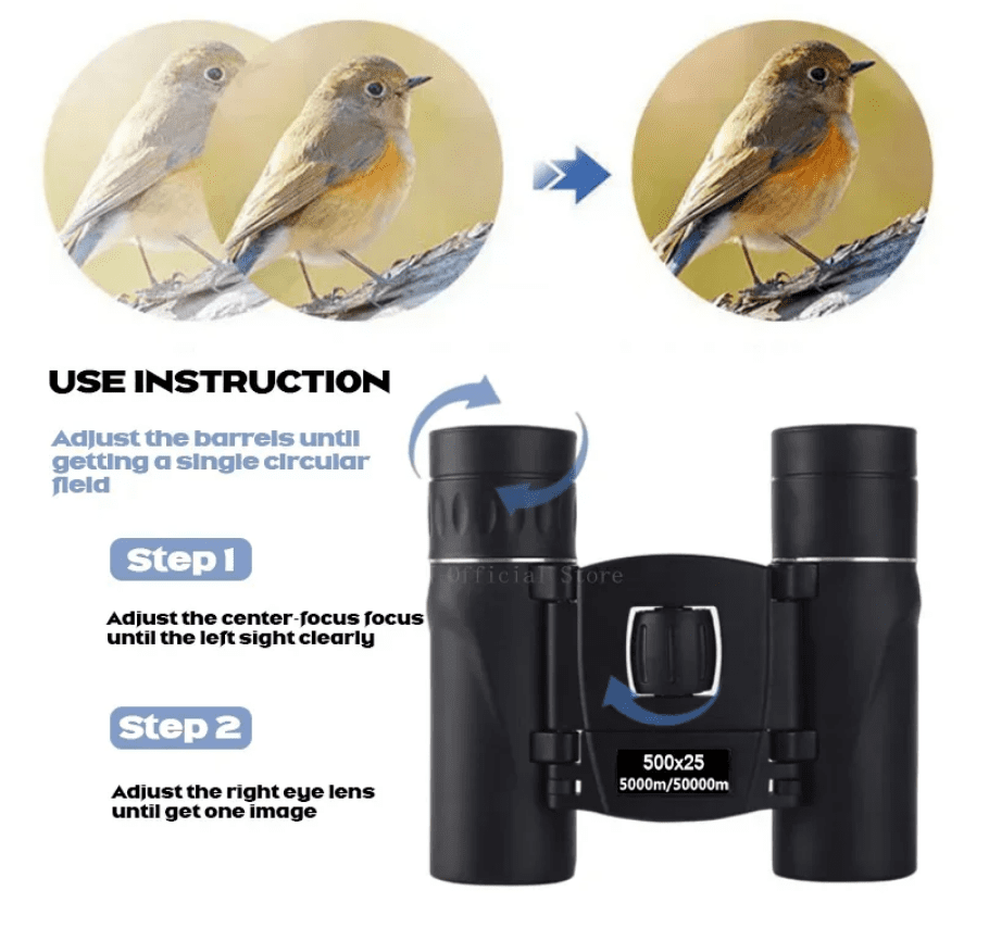 50000M Powerful Binoculars 500x25 Long Range Telescope Low-light night vision Folding Binoculars for Hunting Camping
