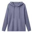 thumbnail image 4 of Perfectbot Womens Lightweight Waffle Knit Hoodie Pullover V Neck Long Sleeve Fall Casual Sweatshirt, 4 of 6