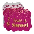 thumbnail image 3 of Inkdotpot Real Gold Foil Love Is Sweet Wedding Tags Favor Bracket Shape Hang Pack Of 100 Paper Tags, 3 of 6