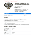 thumbnail image 2 of Thermostat - Compatible with 2012 - 2019 Hyundai Accent 1.6L 4-Cylinder 2013 2014 2015 2016 2017 2018, 2 of 2