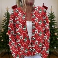 thumbnail image 2 of WTOBBY Women's Christmas Themed Print Cardigan, Christmas Knit Sweater for Fall and Winter, Long Sleeve Pullover with Cute and Fun Patterns,Red XL, 2 of 6