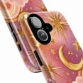 thumbnail image 2 of Celestial Moon and Stars Phone Case, Pink and Gold Rainbow Clouds iPhone Cover, Boho Cosmic Artistic Protective Case for iPhone 16 15 14 13 12 11 Plus Pro Max Mini, 2 of 6