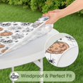 thumbnail image 5 of White Halloween Skull Pumpkin Spider Pattern Round Fitted Tablecloth with Elastic Edge,Dining Table Cover Waterproof,Outdoor Round Tablecloth for Camping,Dining,Indoor and Outdoor, 5 of 7