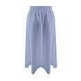 thumbnail image 4 of XIAONU Womens Skirts Casual Elastic High Waisted Elegant Skirt Mid Length Fashion Solid Color Versatile Long Skirt, 4 of 7