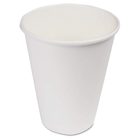 WHT12HCUP Paper Hot Cups, 12 oz, White, 1000/Carton